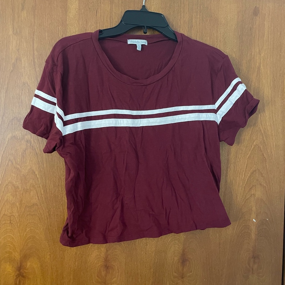 Charlotte Russe burgundy sporty crop top. Size Large.